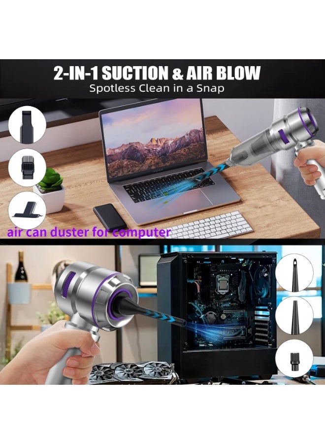 vCar Vacuum Cleaner High Power - 22000PA Portable Car Vacuums 4 in 1 Compressed Air Duster & Blower Hand Held Vacuum Cordless with Brushless Motor for Cars Home Office Camping Ideal Gifts for Men women - Image 4